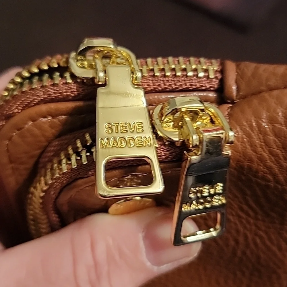 Steve Madden Brown Wristlet with Clip Wrist Strap